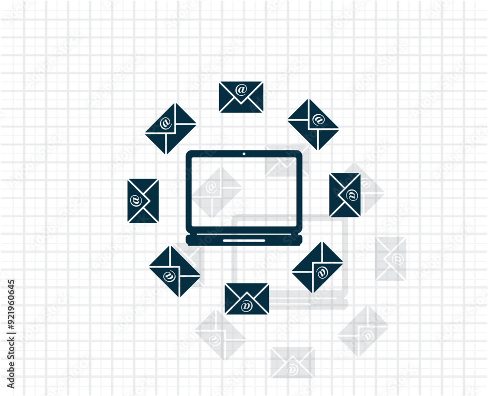 Poster vector dark color icon with shadow on light checkered background