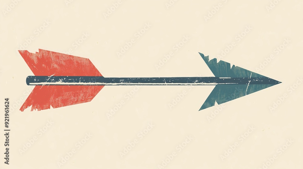 Fototapete a classic arrow with a retro design, featuring a bold outline and a solid color fill. the arrow has 