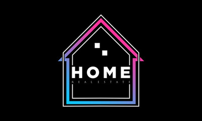 Home real estate elegant logo design vector