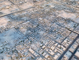 Naklejka premium Technical aerial visual, 3D LiDAR GIS aerial map satellite scan model isolated, showing Gilbert , USA. Elevation, topography, render