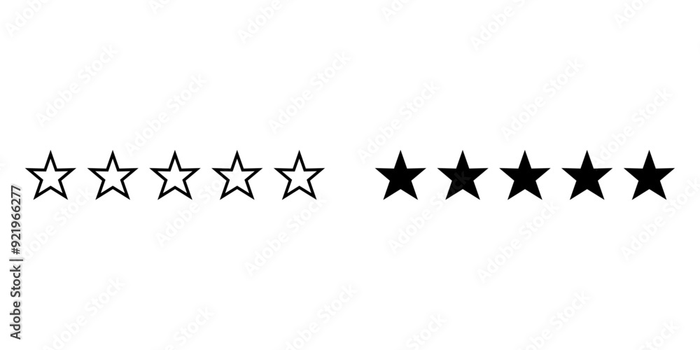 Poster ofvs695 outlinefilledvectorsign ofvs - five star rating vector icon . isolated transparent . outline