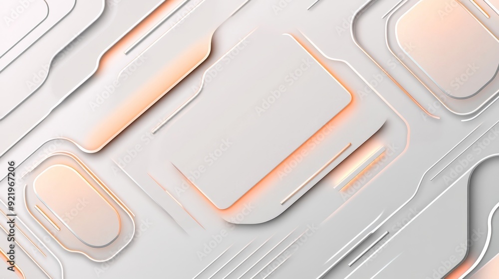 Poster A modern abstract design featuring layered shapes and soft lighting, ideal for backgrounds or digital interfaces.