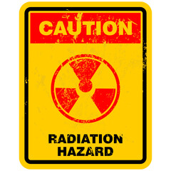 Caution, Radiation Hazard, sign and sticker vector