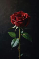 Naklejka premium rose on black background