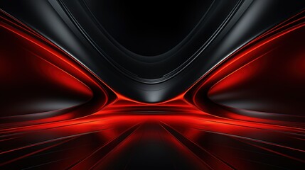 Abstract red and black geometric background with glowing lines.
