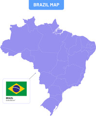 Hand drawn Brazil map illustration