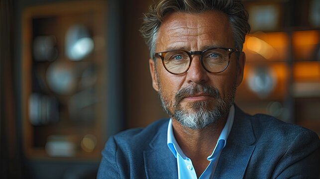 portrait of a man Wealth management financial advisor and assets