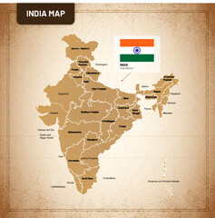 Hand drawn India map illustration