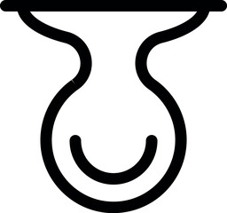 Simple, bold line icon of a chemistry flask representing a successful experiment