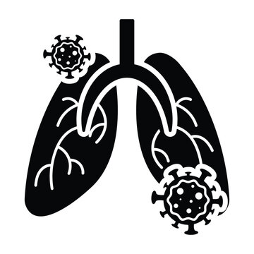black lungs with viruses clip art preview
