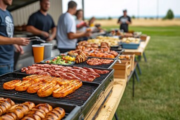 Grilled Food at an Outdoor Gathering.