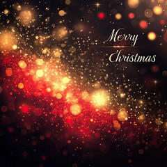 Obraz premium Abstract red and golden light bokeh background. Merry Christmas or New year celebration