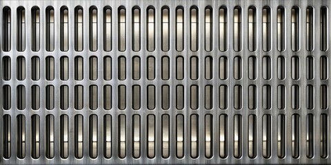 Seamless texture of silver metal grate with long slits, top view, metal, grate, texture, seamless, silver, drain, water