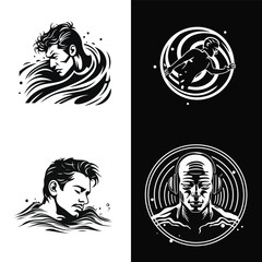 Swim logo design vector illustration