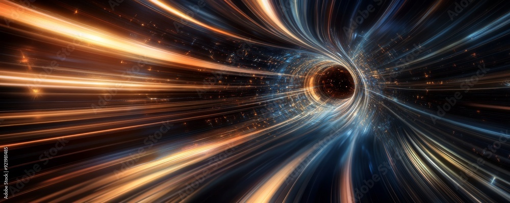 Poster wormhole is connecting through time and space in deep universe