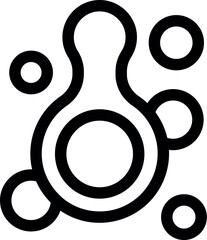 Obraz premium Abstract shape connecting with smaller circles forming a network, symbolizing communication, technology or social media