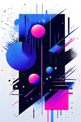 Obraz premium minimalist illustration featuring abstract shapes in purple color accent symbolizing fun and ease