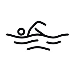 Obraz premium Swimming vector icon. Isolated swimming sport sign design.