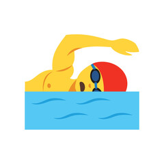 Swimming vector icon. Isolated swimming sport sign design.