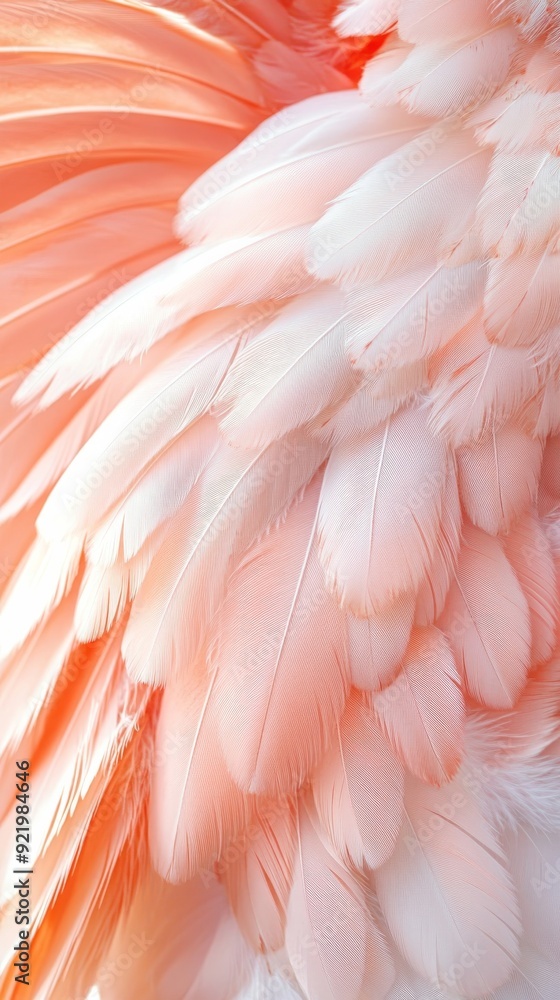 Poster Flamingo feathers creating a soft and delicate background
