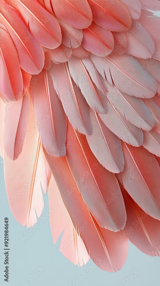 Poster closeup of delicate pink flamingo feathers creating a soft background
