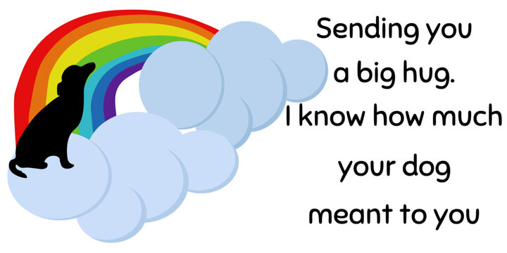 Sympathy card for dog loss, kind phrase with condolences for a beloved pet