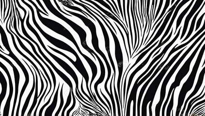 Trendy zebra skin pattern background, animal fur, Generative AI