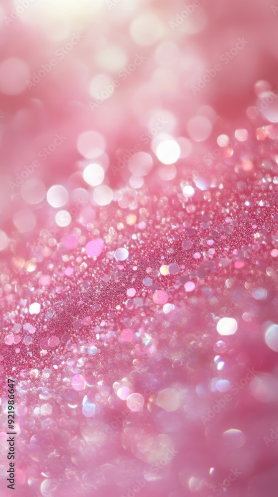 Poster abstract pink glitter background creating festive bokeh effect