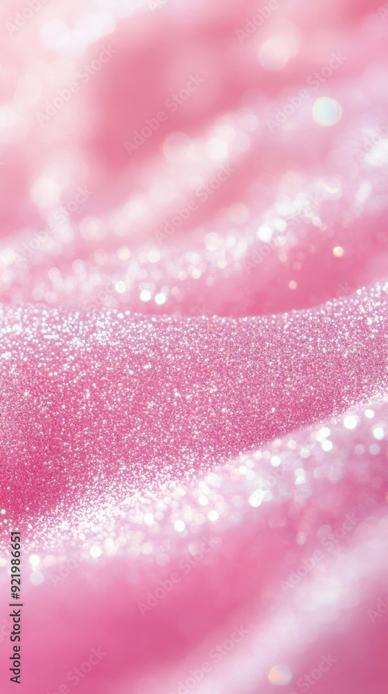 Poster pink glitter fabric sparkling in the light, creating abstract background