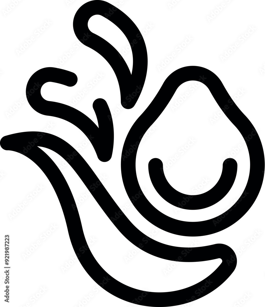 Poster simple icon of a water wave splashing and creating a droplet