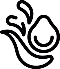 Simple icon of a water wave splashing and creating a droplet