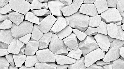 A close-up view of high-quality white marble stone chips showcasing texture and detail, ideal for decorative and construction purposes