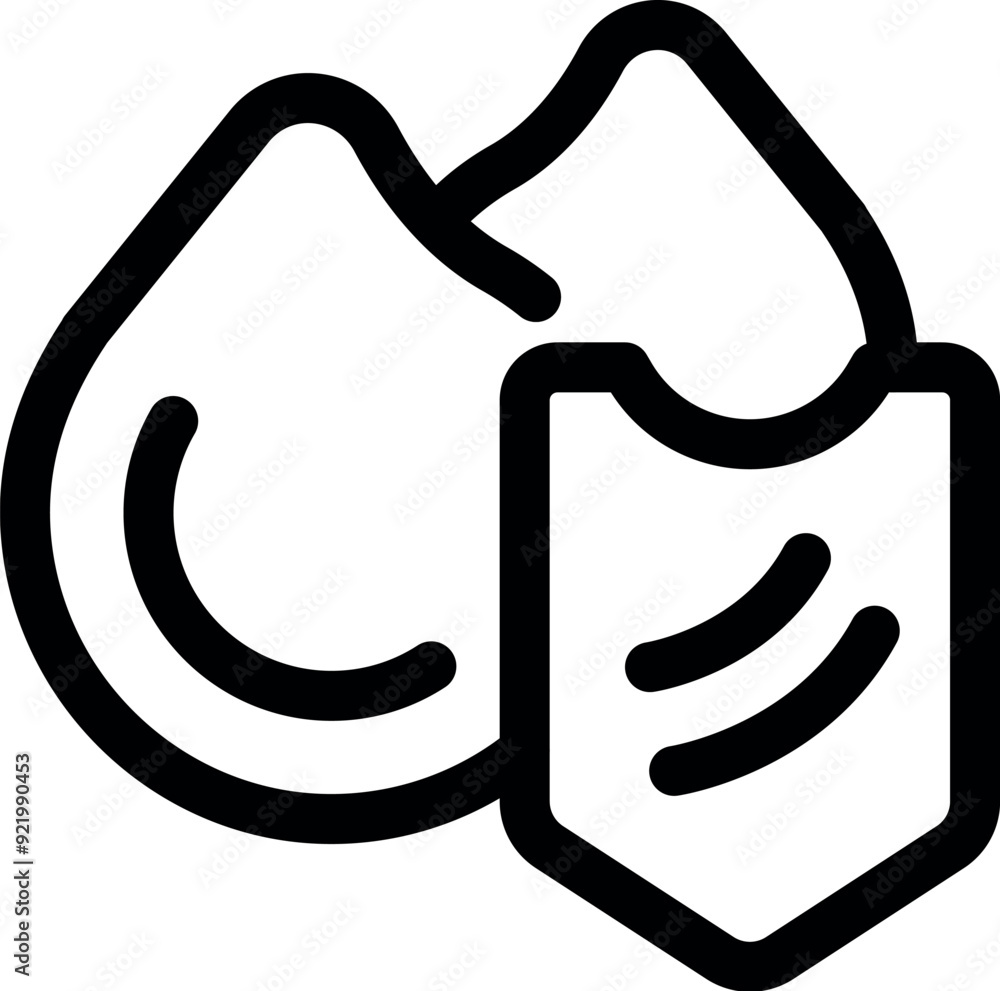 Aufkleber simple vector showing the concept of water security with a shield protecting a water drop