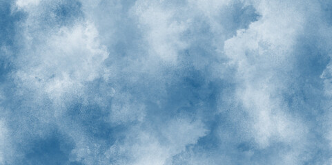 abstract Bright and shinny cloudy sky blue watercolor background, Grunge style blue background with white clouds for any wallpaper and decoration and design.	