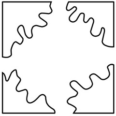  Simple hand drawn picture frames. Doodle photo frames. Scribble picture border. Vector doodle illustration isolated on white background.