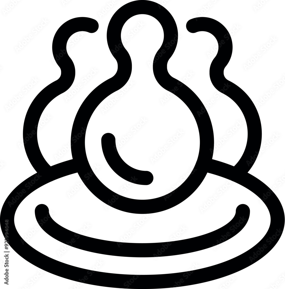 Aufkleber line art icon of a group of people standing on a platform, representing teamwork and unity