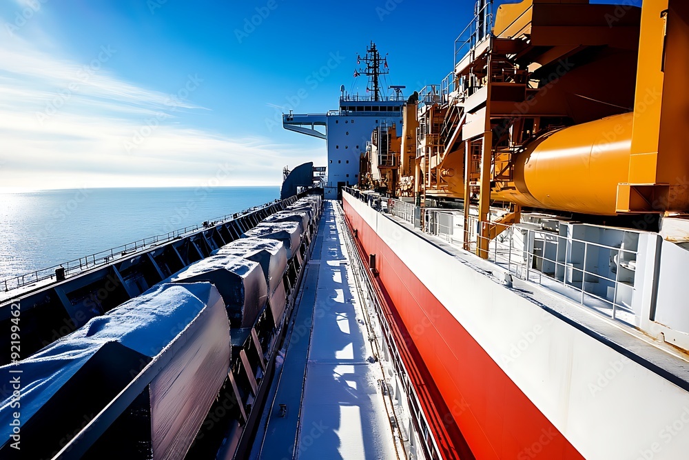 Wall mural Snowy Ship Deck, A View from the Deck