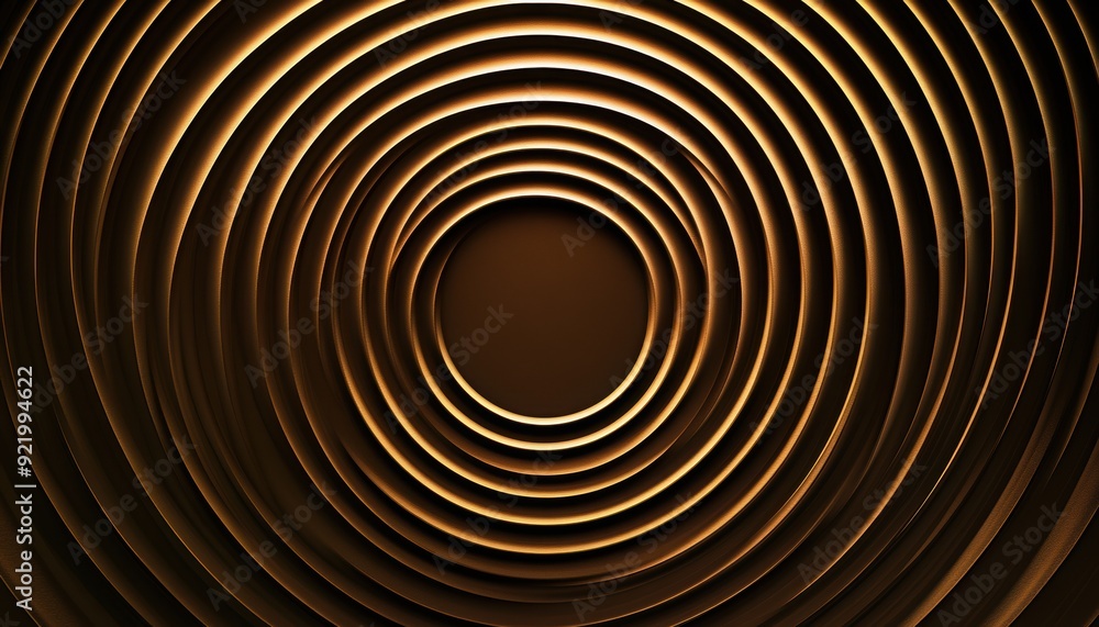 Poster geometric patterns created by concentric circles in warm tones