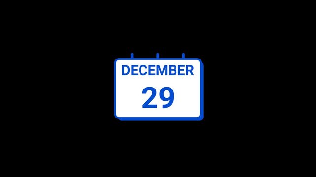 29 December calendar icon Animation