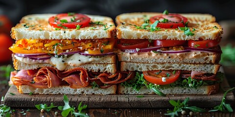 National Sandwich Day stacked sandwiches, September 21st