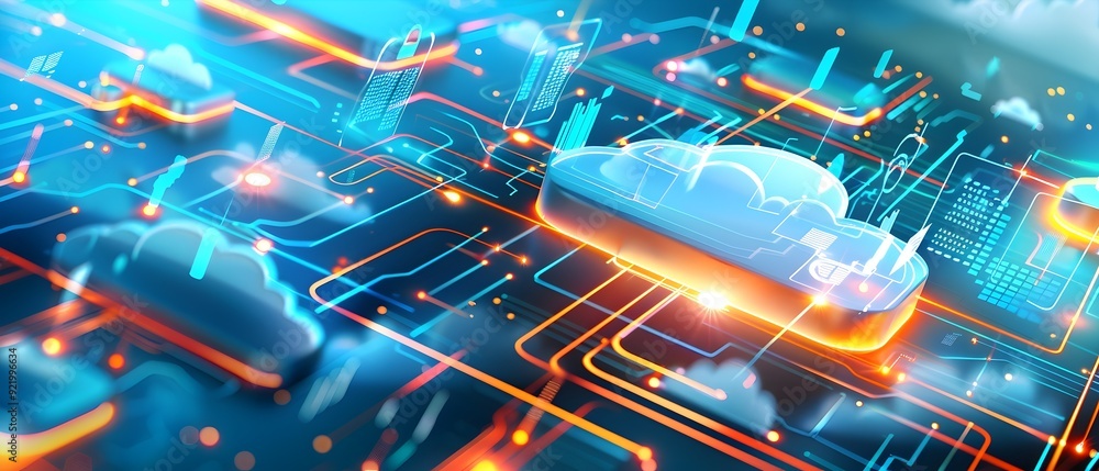 Poster Cloud Computing Network and Data Flow.