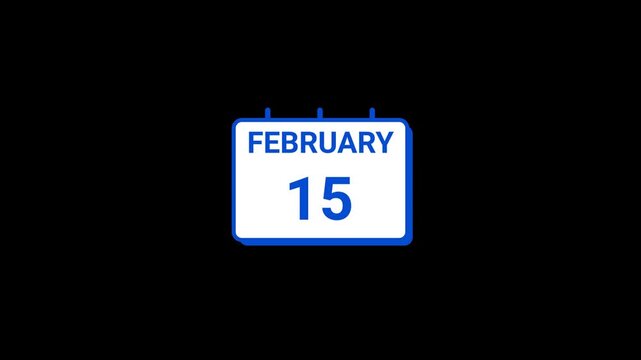 15 February calendar icon Animation