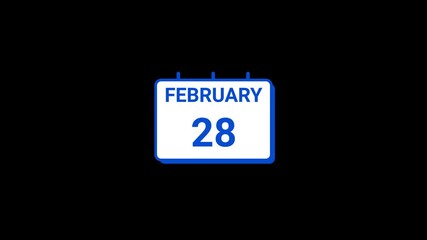 28 February calendar icon Animation