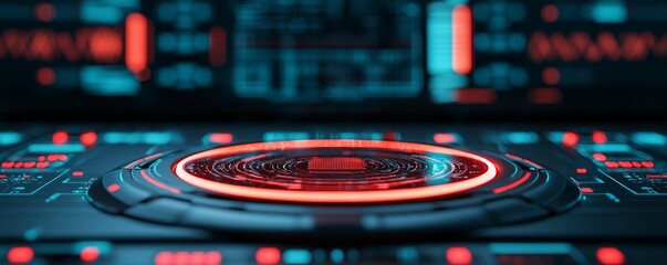 SEO strategy, keyword research hologram, futuristic tools, digital workspace