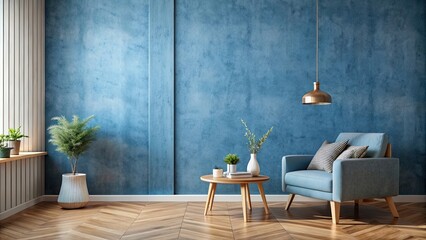 Scandinavian blue corner interior with textured wall background , Scandinavian, blue, corner, interior, wall, texture