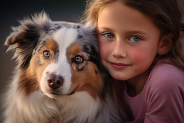 Cute little girl with his dog. Pet concept. Friendship concept. animal love concept.