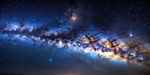 Fototapeta premium Milkyway galaxy filled with millions of stars and nebulae, Galaxy, Milkyway, Stars, Nebulae, Astronomy