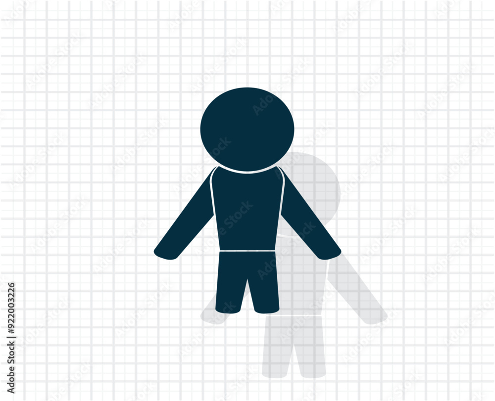 Poster vector dark color icon with shadow on light checkered background