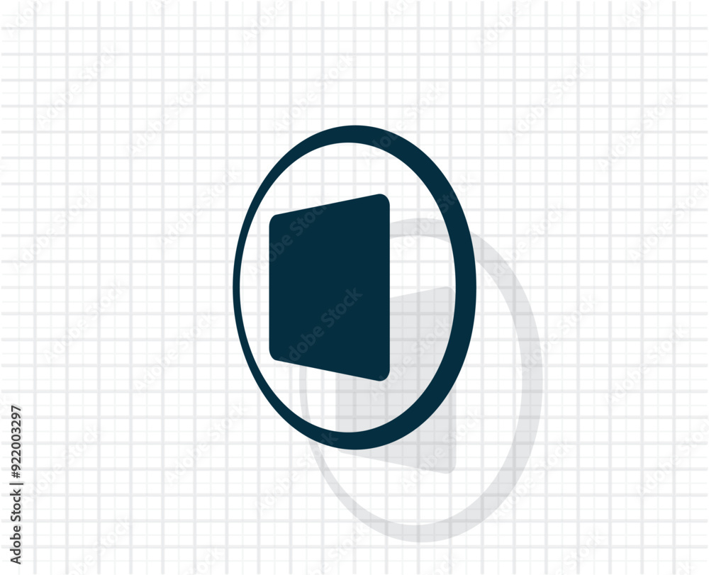 Poster vector dark color icon with shadow on light checkered background