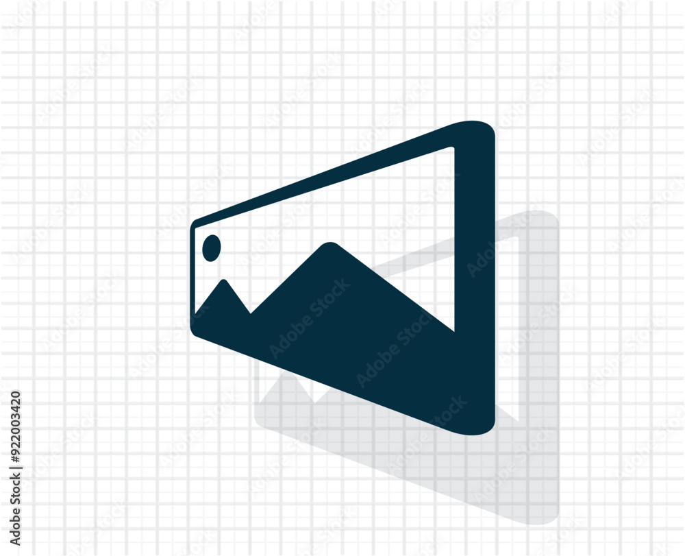 Poster Vector dark color icon with shadow on light checkered background